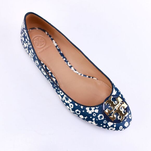 NIB Tory Burch Floral Lovers Logo Logo Ballet Flats 7.5 - Picture 9 of 11